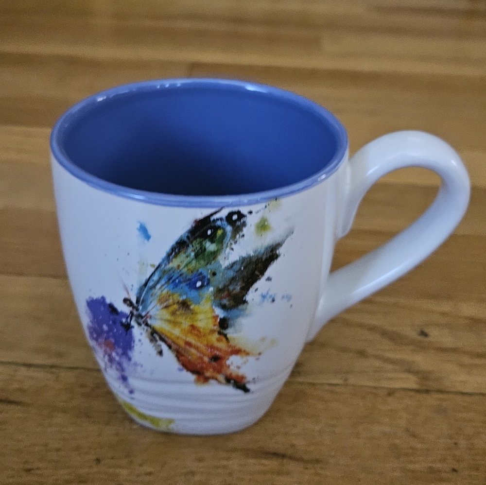 *NWOT Dean Crouser Kaleidoscope Butterfly Stoneware Mug